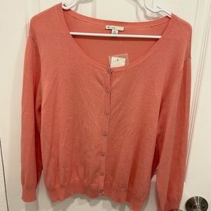 New Cardigan XL JM Sportswear Melon Button Down Long Sleeves